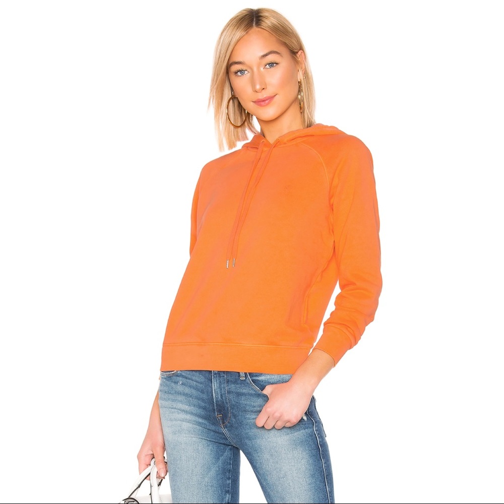 Frame Denim Orange Hoodie Sweatshirt